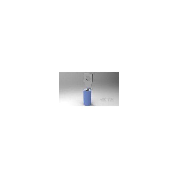 Te Connectivity Wire Terminal, #6 Stud Size, 16 AWG, 300 V, Nylon Insulated, Blue 33168 - main